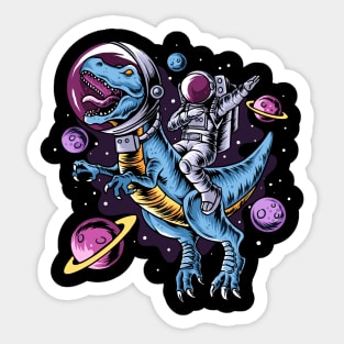 Astronaut With T-Rex Sticker